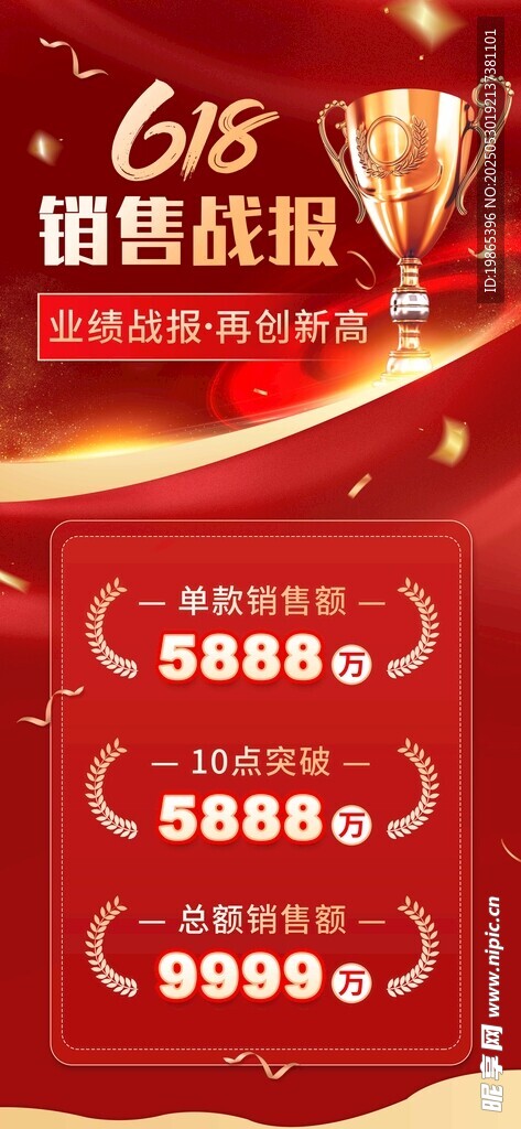 618销售战报喜报庆祝海报