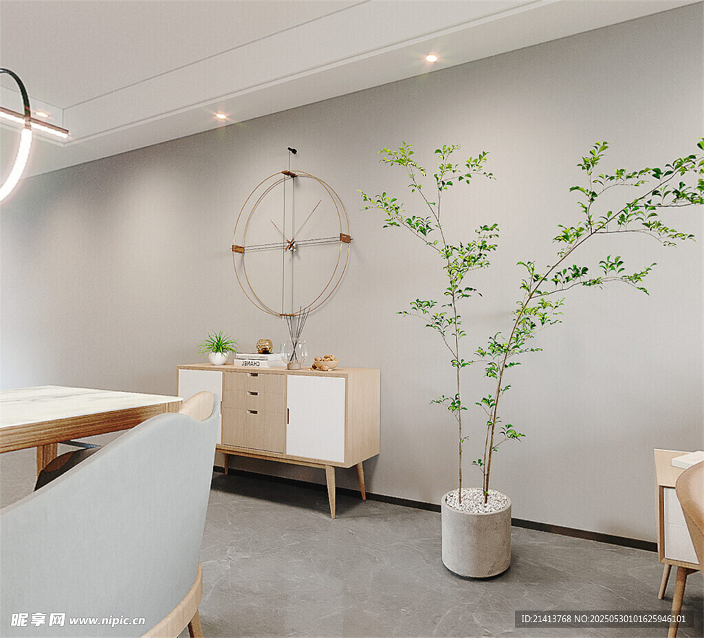 简约客厅绿植装饰一角