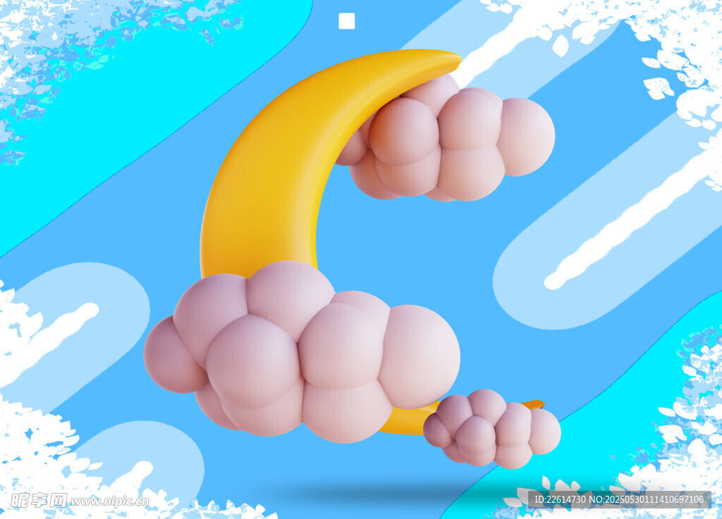 梦幻月亮云朵背景