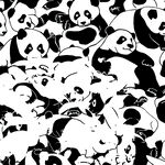 黑白熊猫图案背景纹理