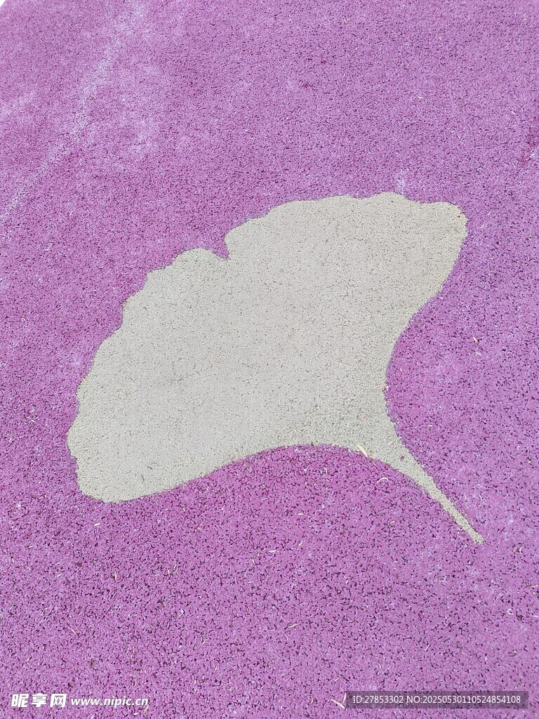 紫色背景上的银杏叶图案
