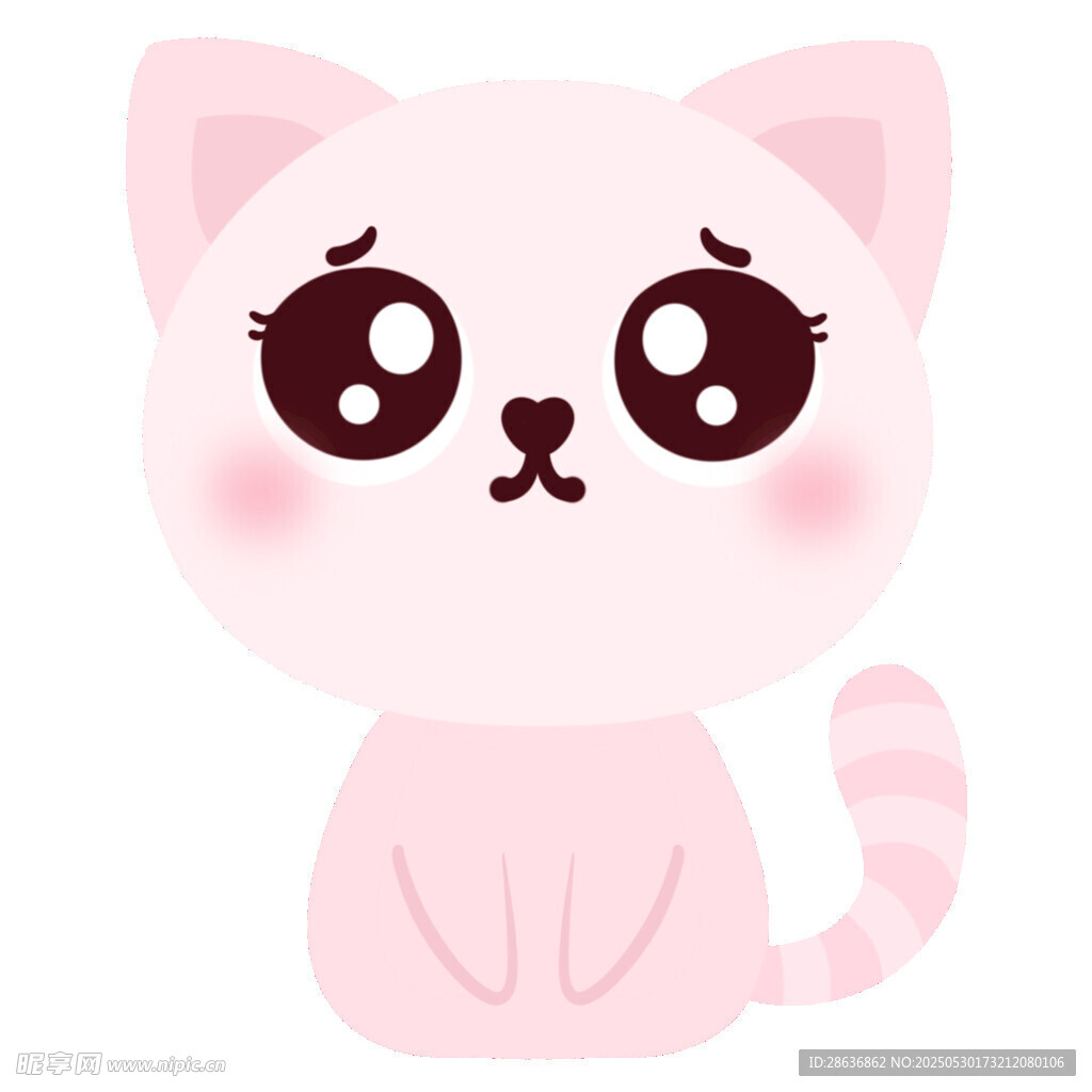 可爱粉色猫咪卡通形象
