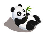 躺卧吃竹的可爱大熊猫