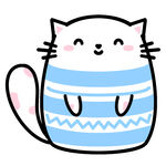 穿条纹衣的可爱卡通猫咪