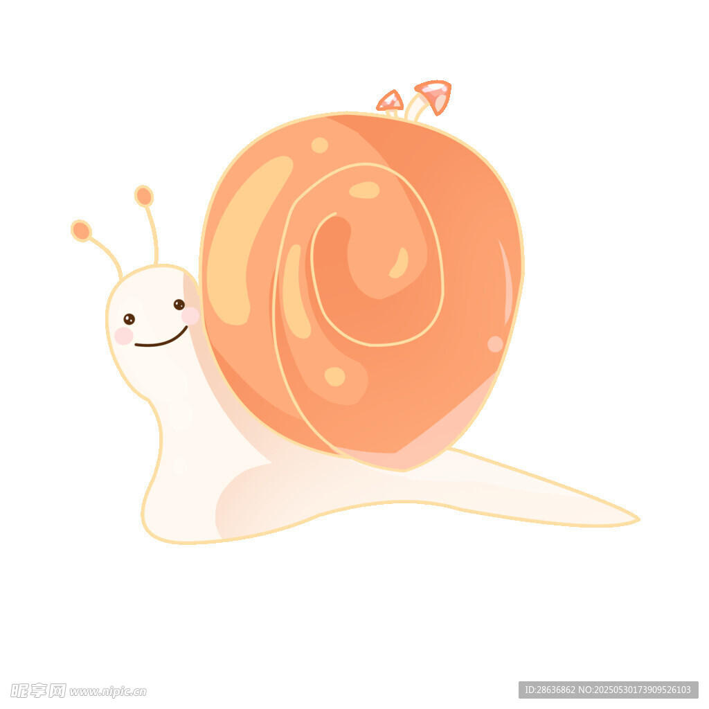 可爱蜗牛插画