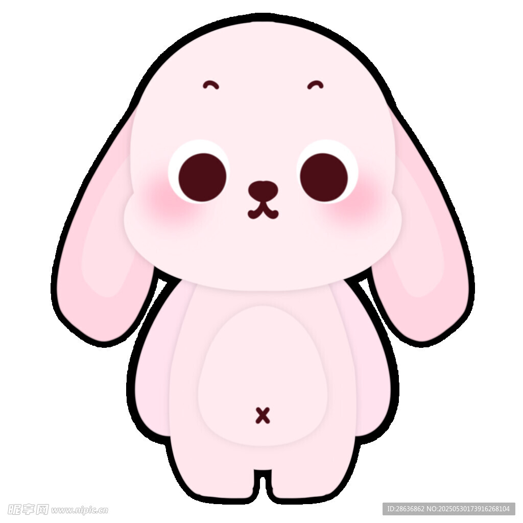 可爱粉色小兔形象