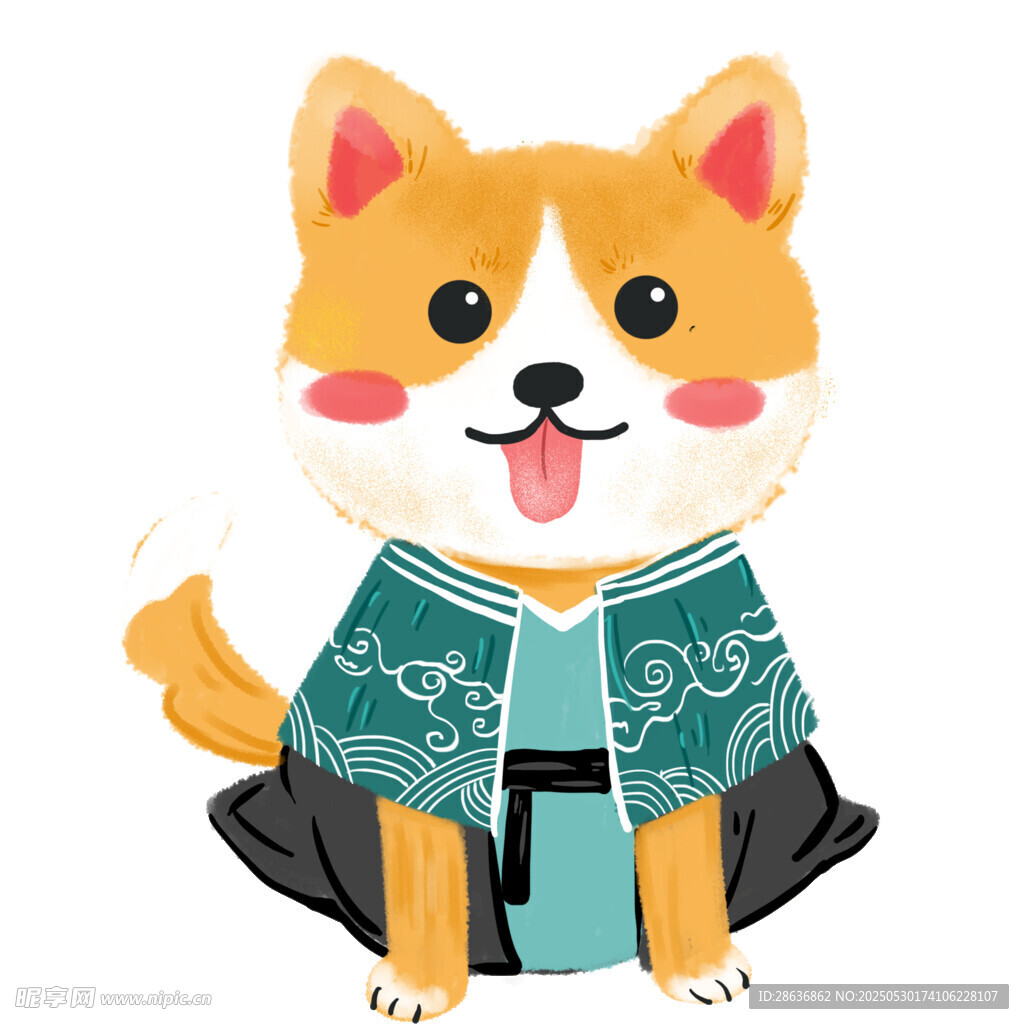 穿潮服的可爱小狗