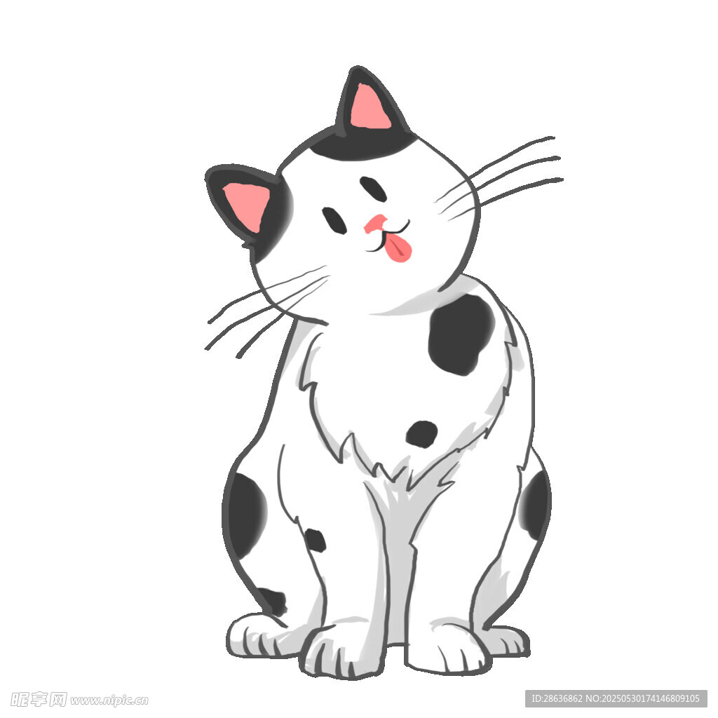可爱斑点猫插画