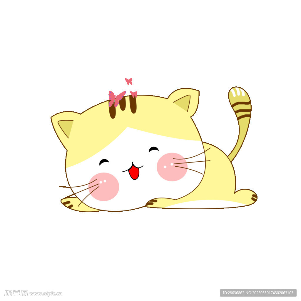 趴着的可爱小猫