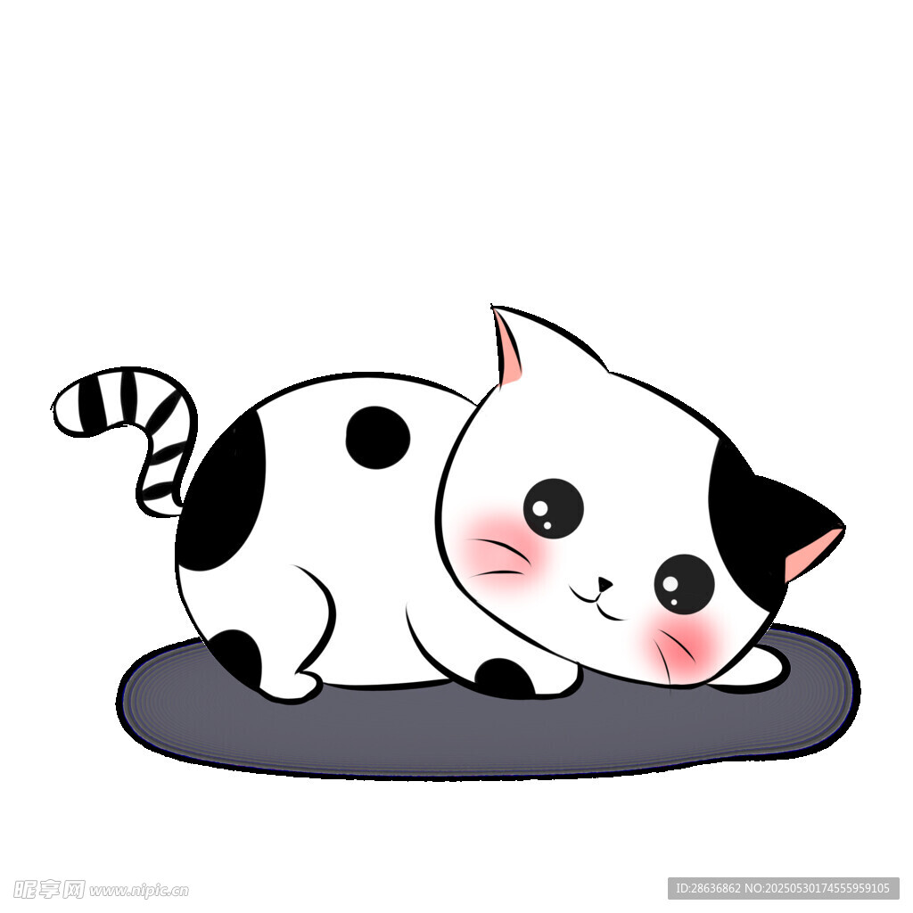趴着的可爱斑点猫咪