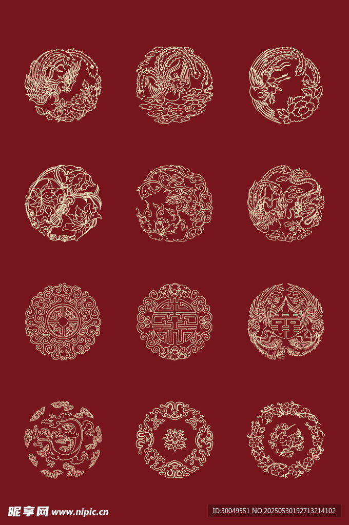 中国风花纹