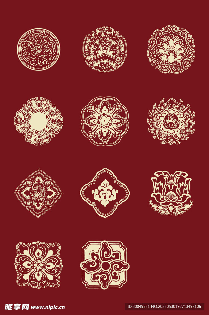 中国风花纹