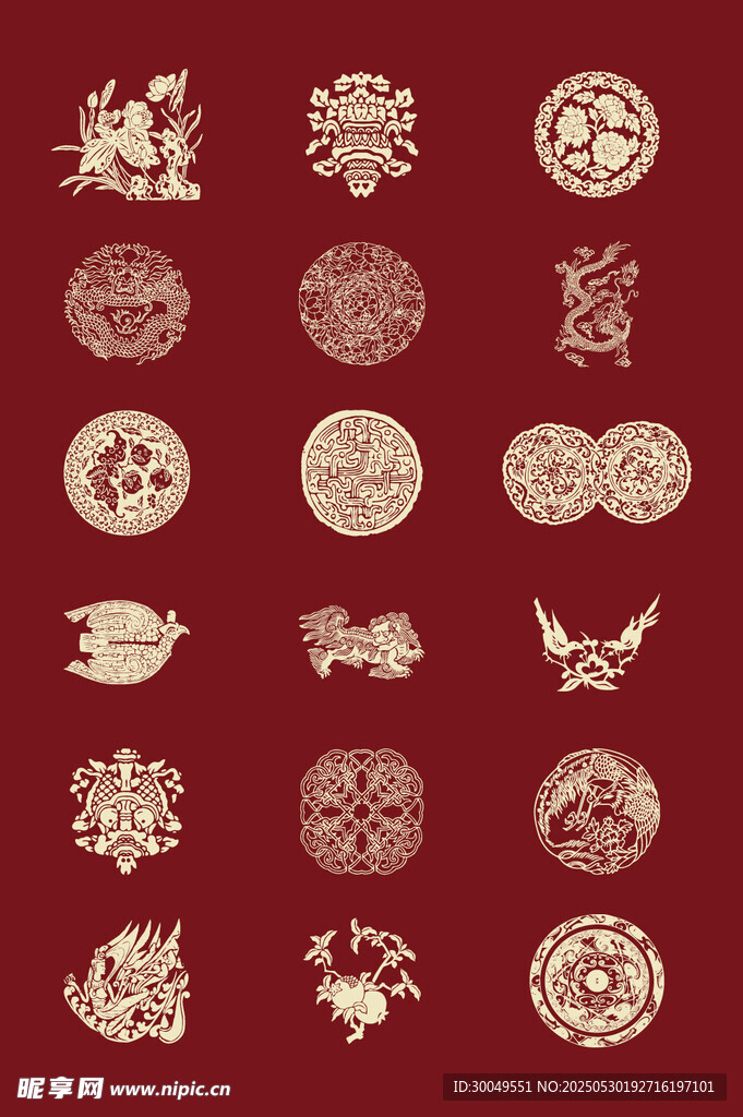 中国风花纹