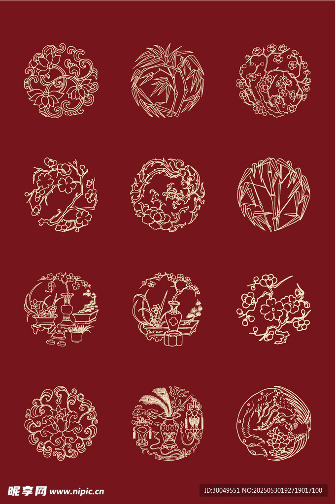 中国风花纹