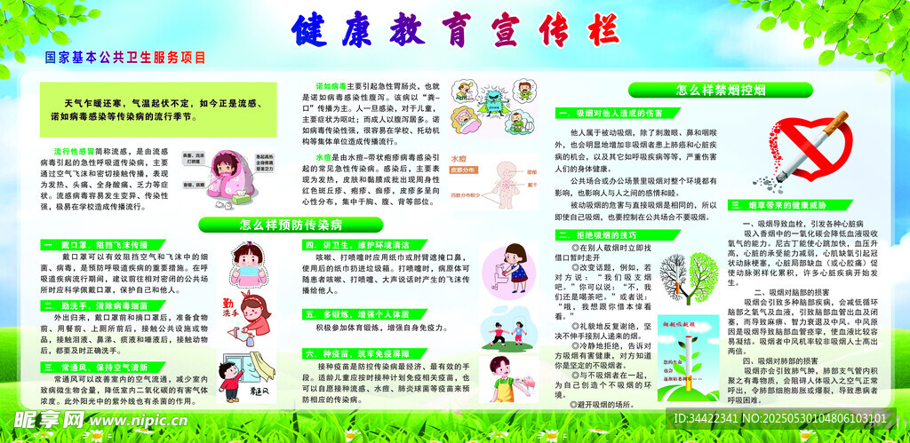 预防传染病禁健康教育宣传栏海报