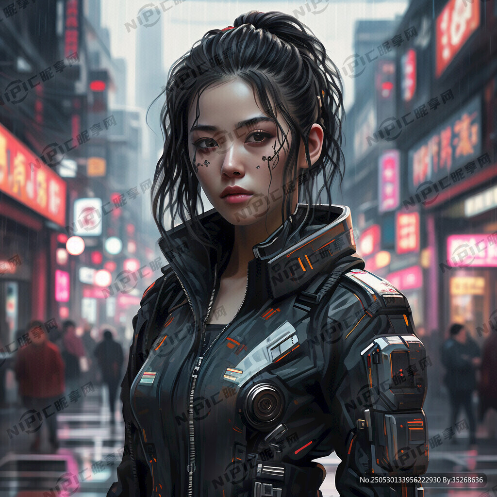 赛博朋克半身女