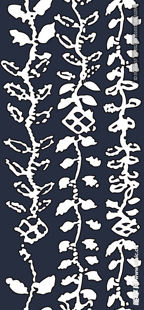 黑白花卉藤蔓图案纹理