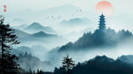 古风山水背景