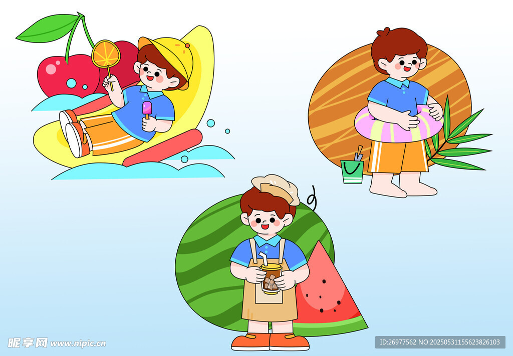 夏日儿童欢乐玩水瞬间