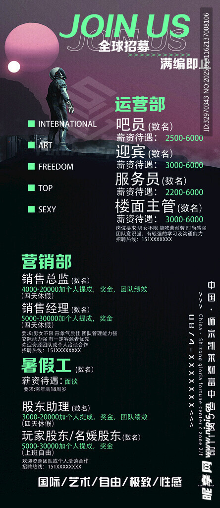 招聘海报展示多样岗位