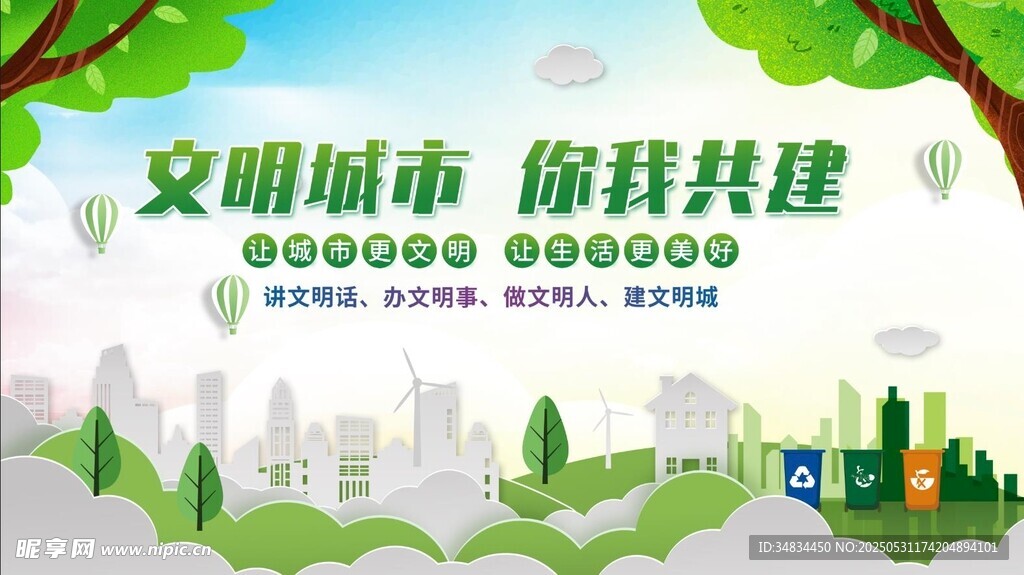 文明城市共建宣传海报