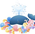 梦幻鲸鱼与缤纷海洋元素