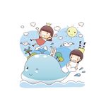 儿童与鲸鱼的欢乐海洋之旅