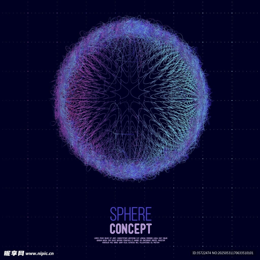 梦幻粒子球体科技概念图