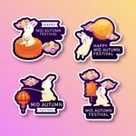 中秋玉兔贴纸设计元素