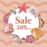 海洋风折扣促销海报
