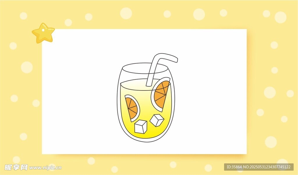 插画中的柠檬果汁饮品