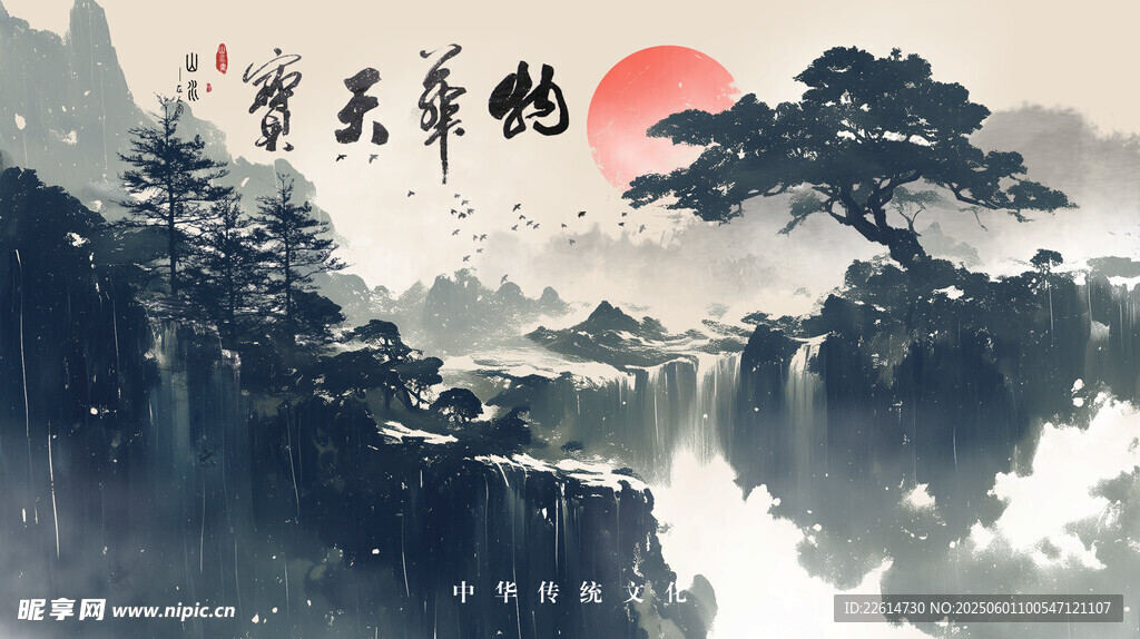 古典山水背景