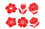红色花卉