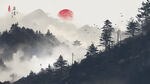 国风山水背景