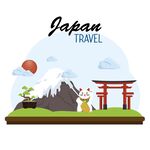 日本旅行风光插画