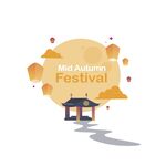 中秋佳节古建筑与灯笼