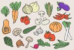 多彩蔬菜手绘插画集合