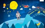太空探索插画中的宇航员