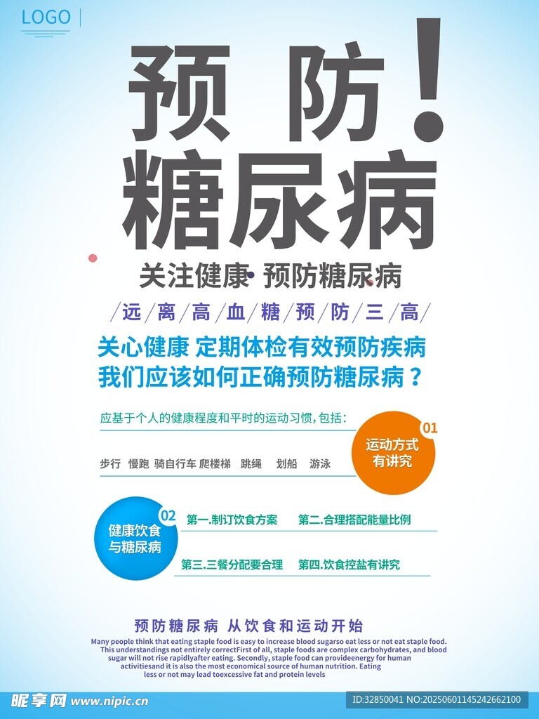 预防糖尿病宣传海报