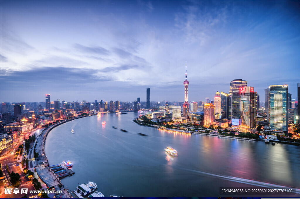上海外滩璀璨夜景风光