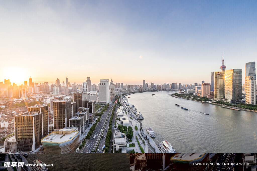 上海外滩壮丽城市天际线