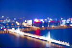 城市夜景河畔璀璨灯光秀