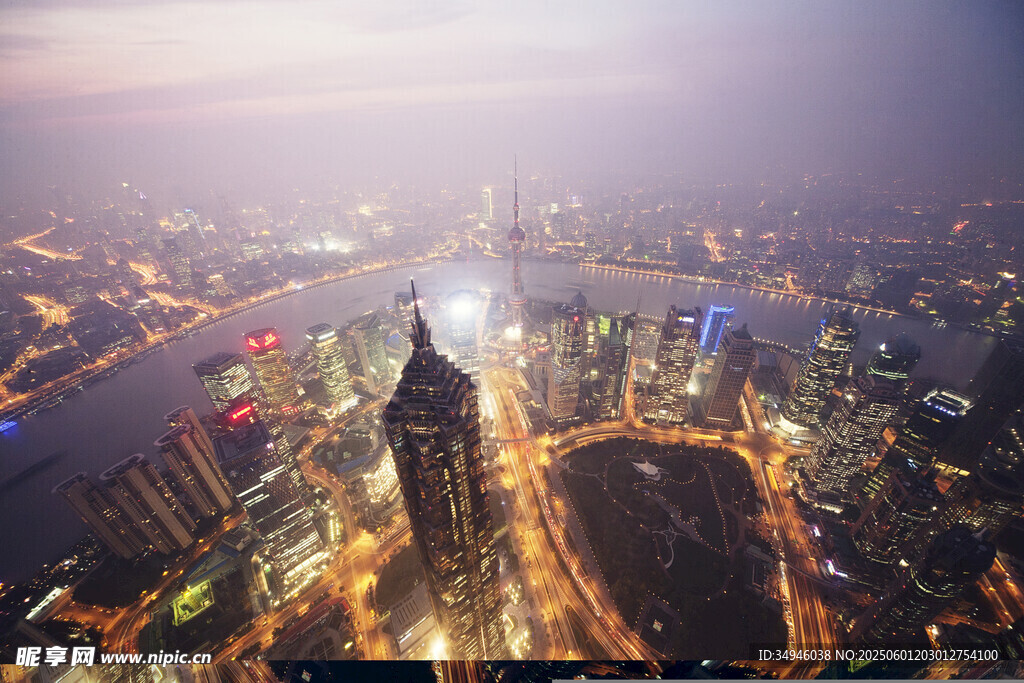 上海璀璨夜景俯瞰图