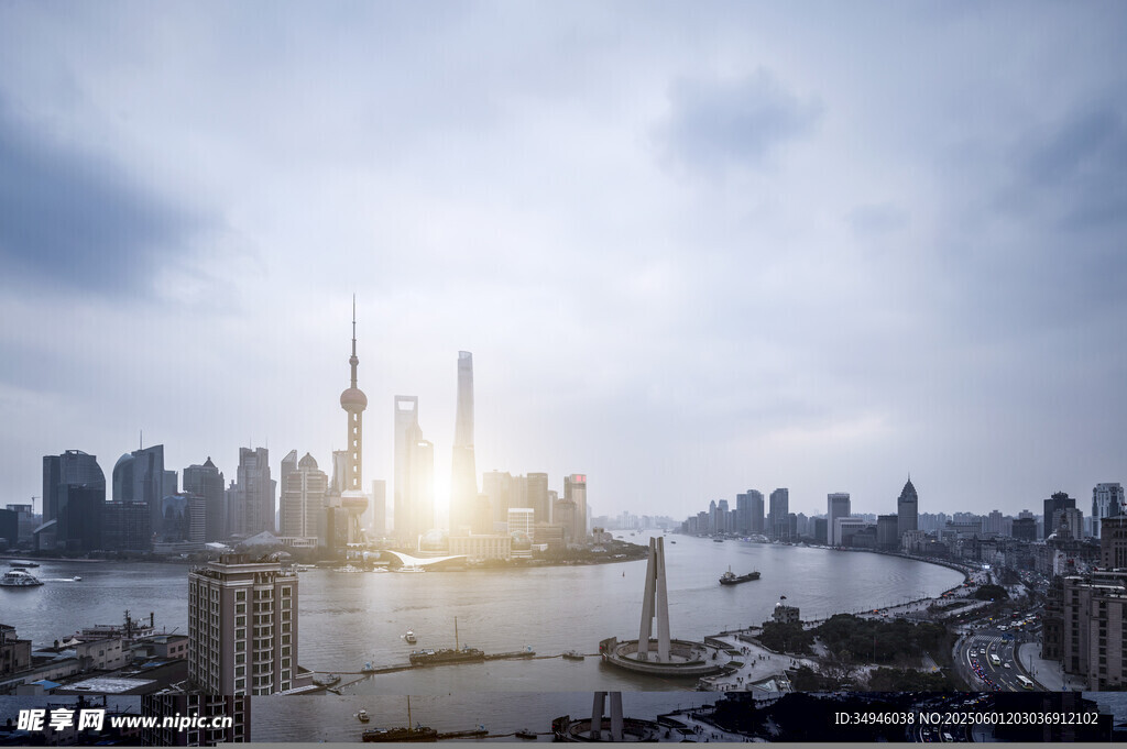 上海城市天际线壮丽景观