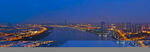 城市河畔璀璨夜景