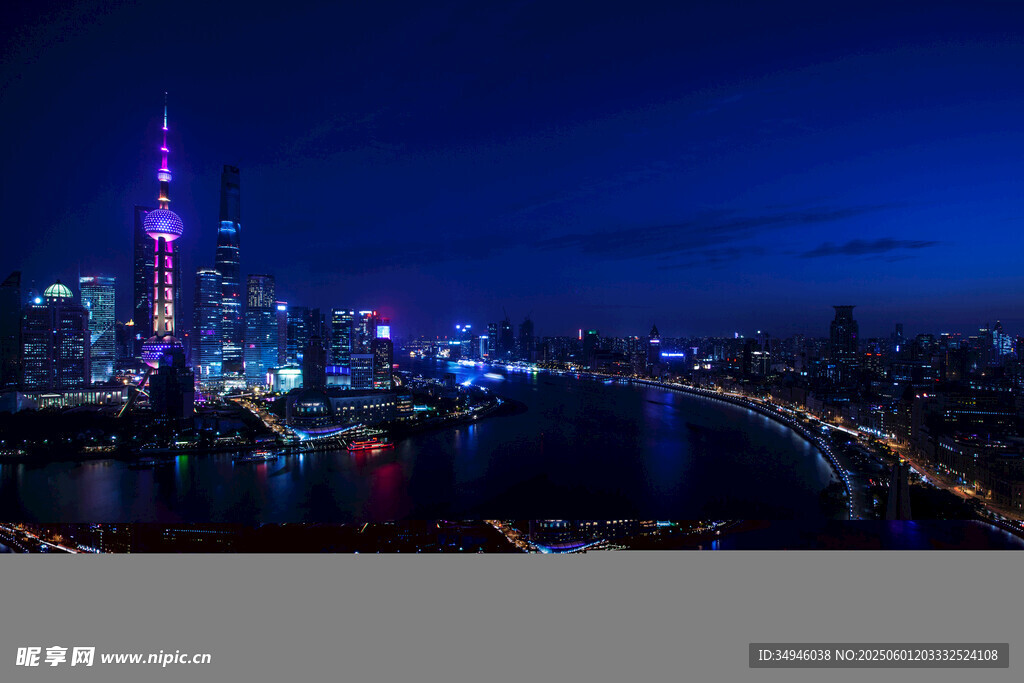 上海璀璨夜景俯瞰图