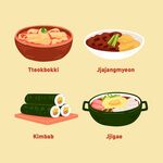 多样亚洲美食展示