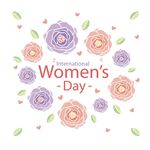 妇女节花卉装饰图案