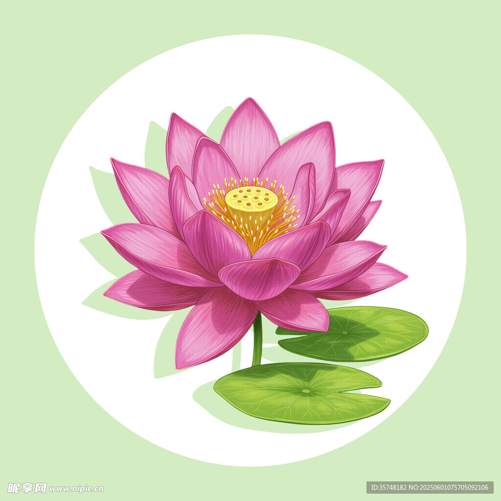 莲花插画