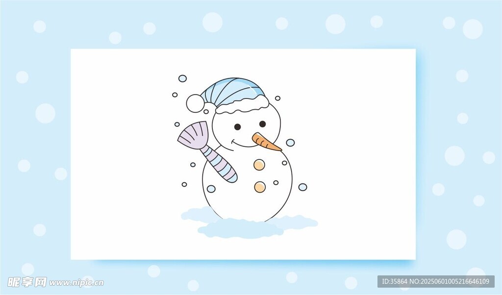 可爱雪人插画